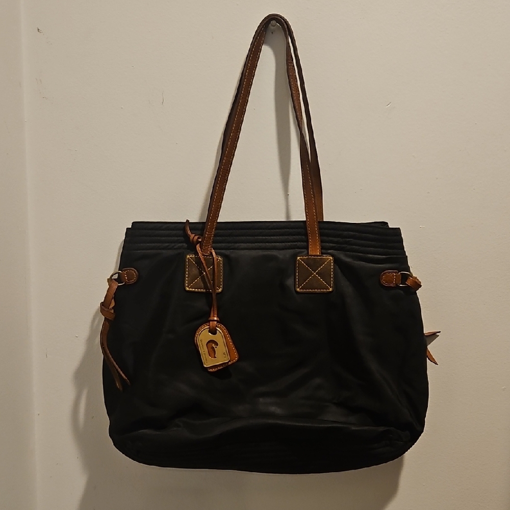Dooney & Bourke Black and Tan Shoulder Bag